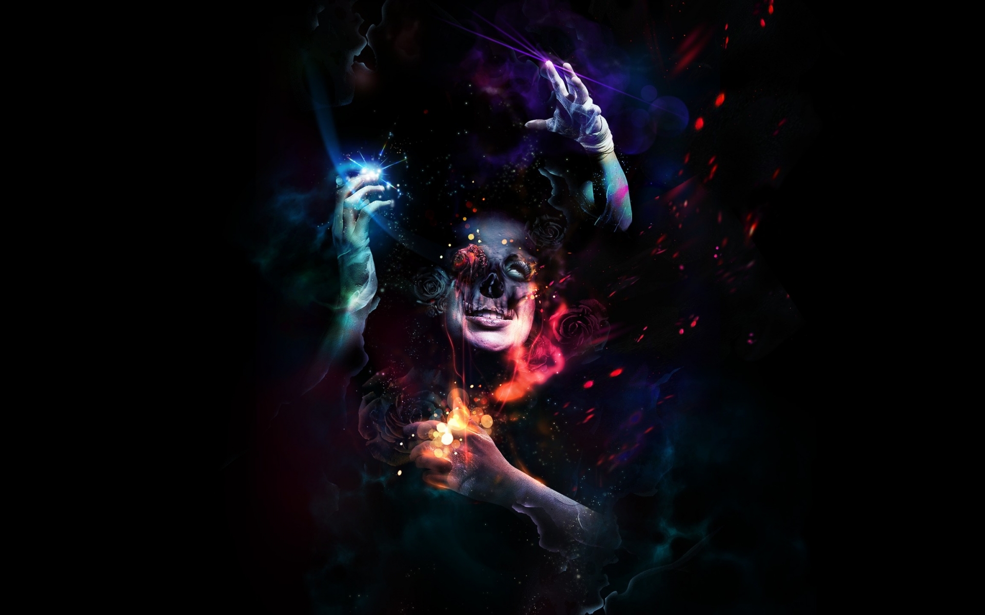 Cg Digital Dark Horror Gothic Face Magic Surreal Psychedelic Wallpaper