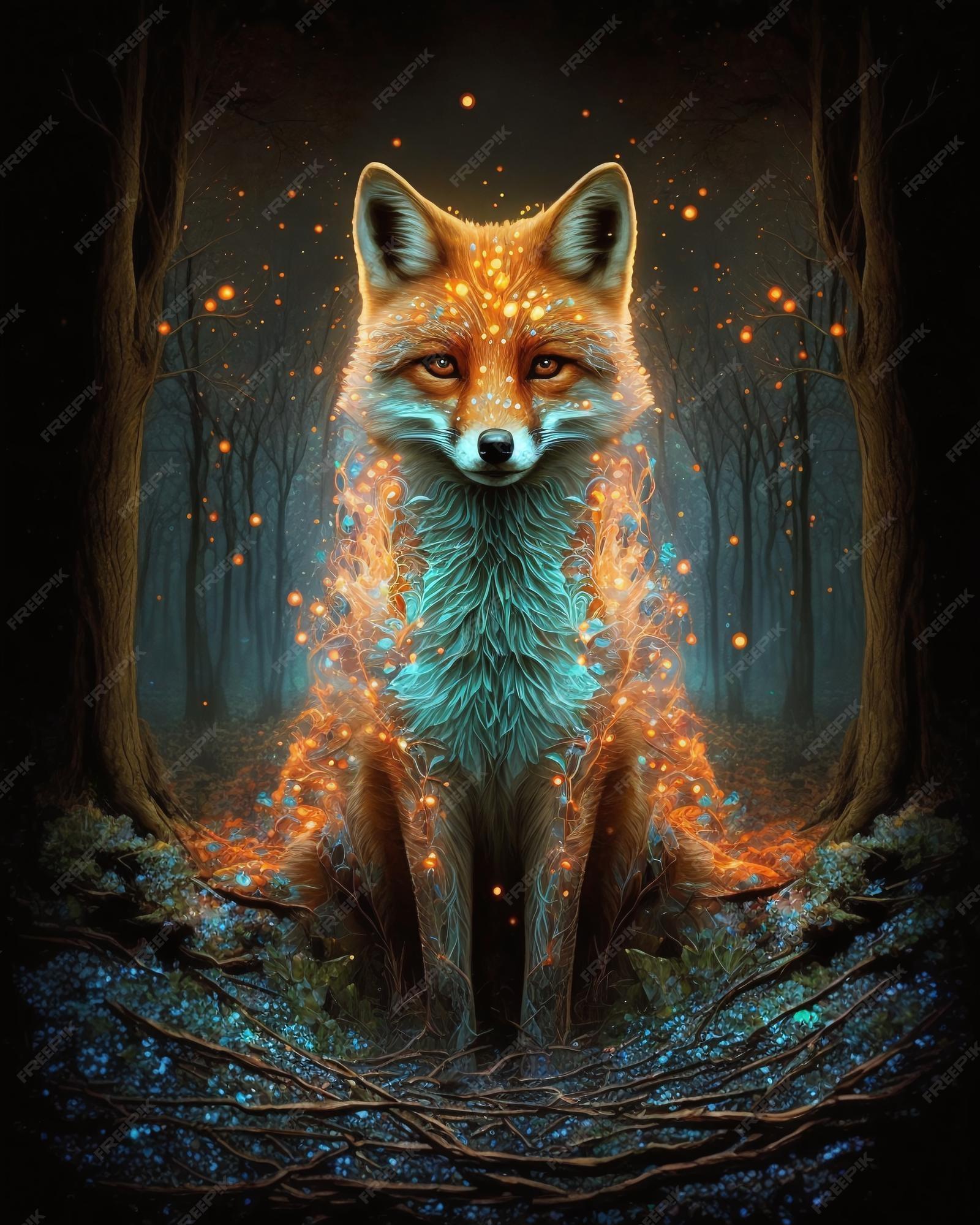 Premium Photo A Fox With Fire On It