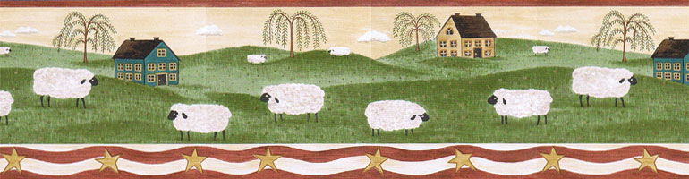 Details About Americana Country Sheep Wallpaper Border Hic0038