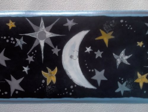 About Moon Stars Celestial Wallpaper Border Black Ly70214b New