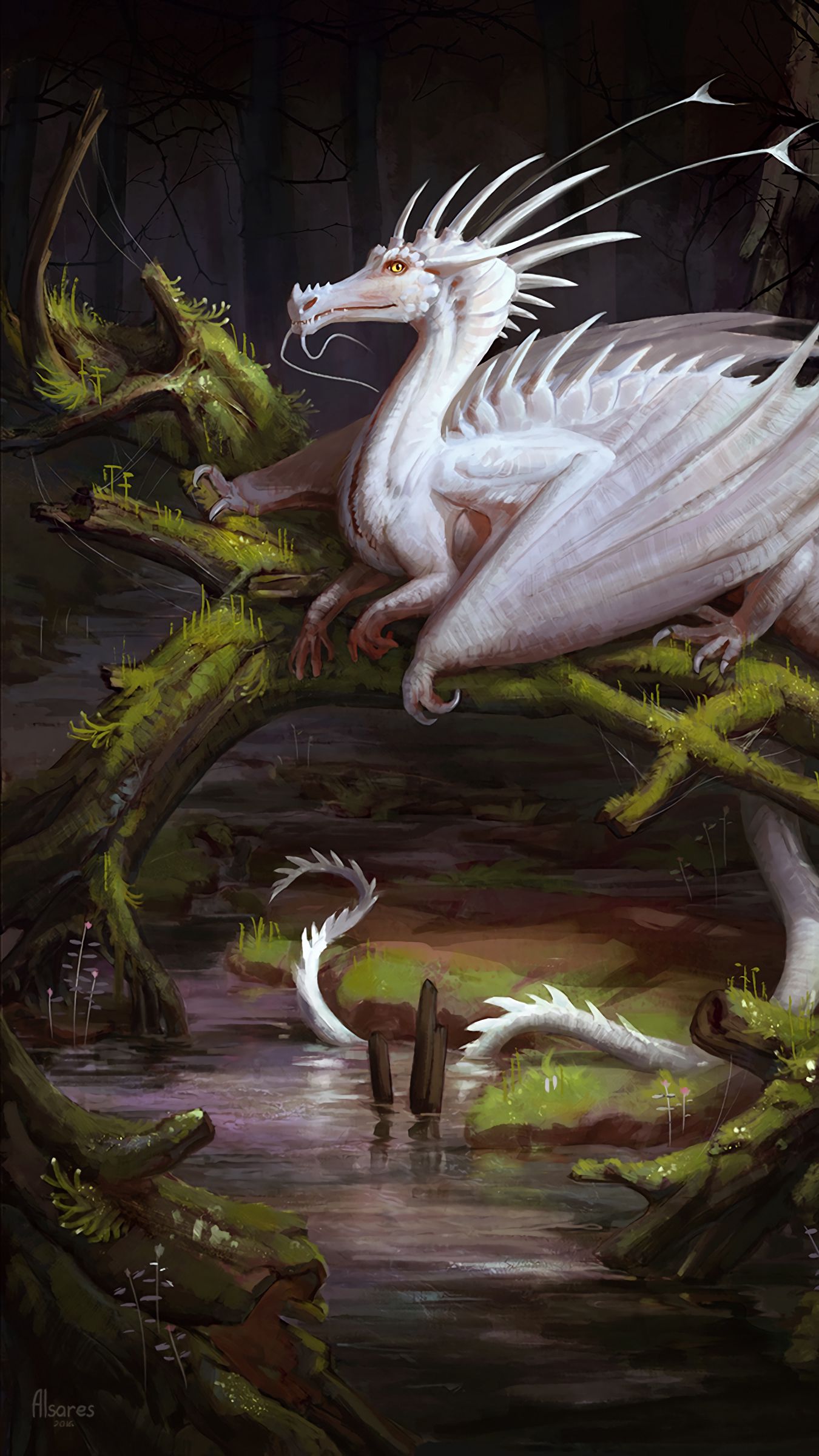 Wallpaper Dragon White Creature Fantasy Art