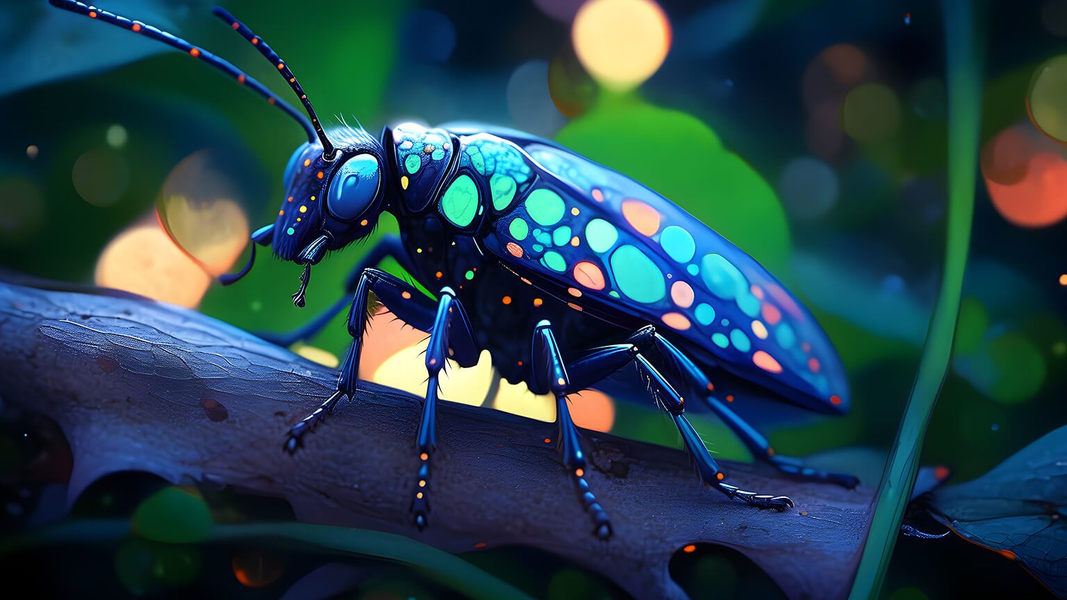 Beautiful Blue Insect Desktop Wallpaper