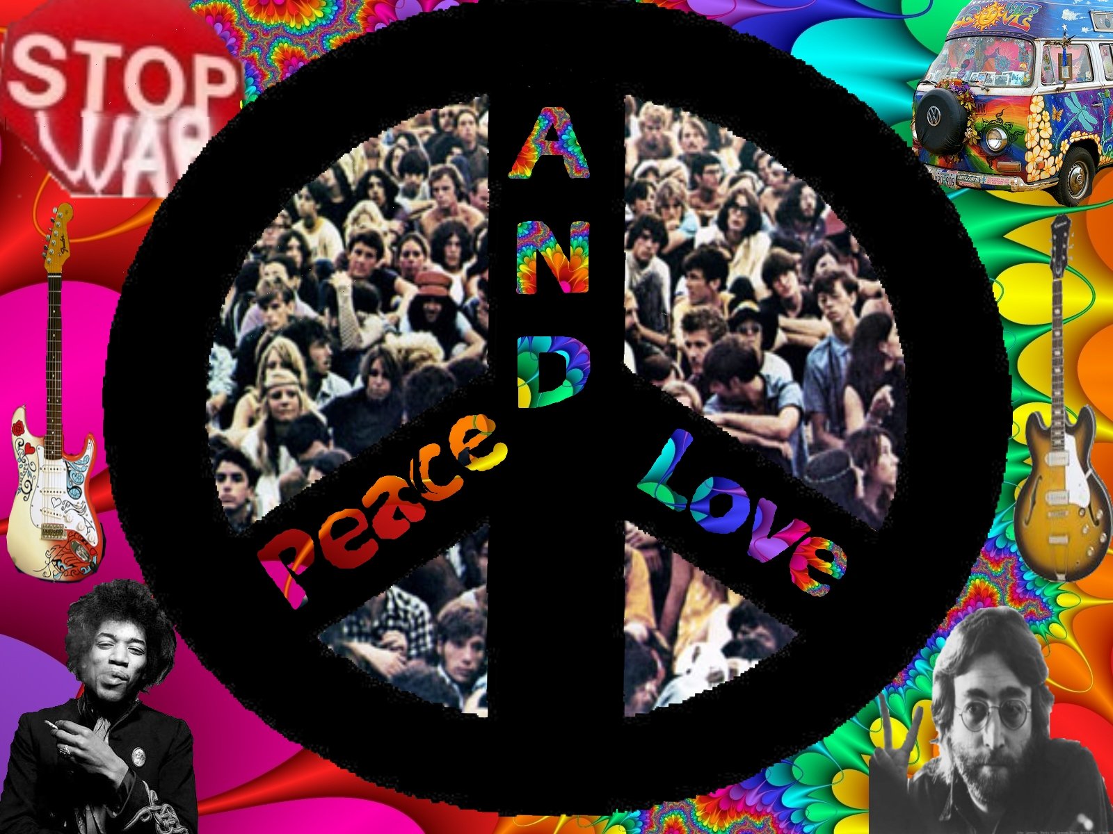 Lennon Peace Sign 60s Wallpaper