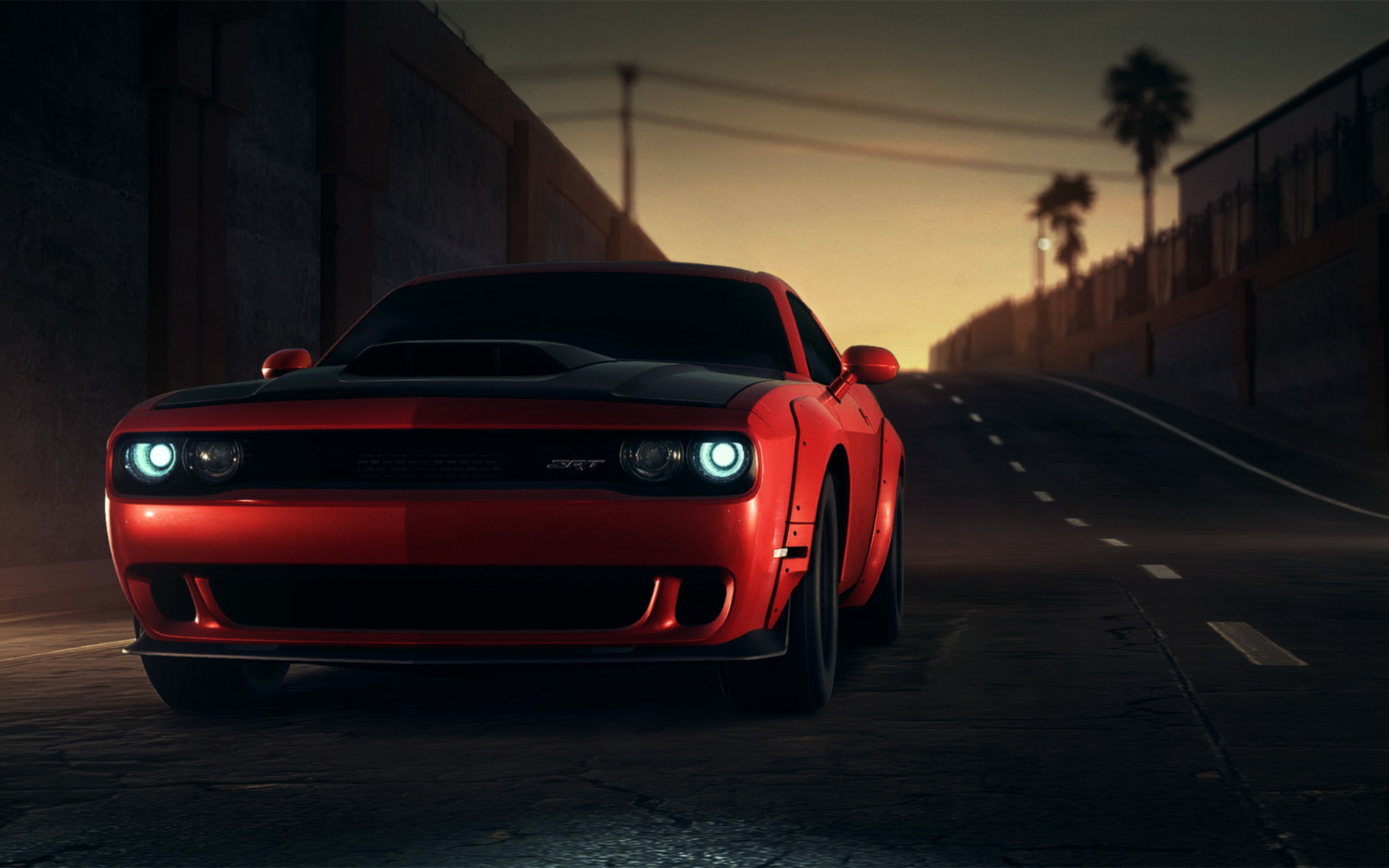 Red Dodge Challenger Srt 8k Wallpaper Resolution HD