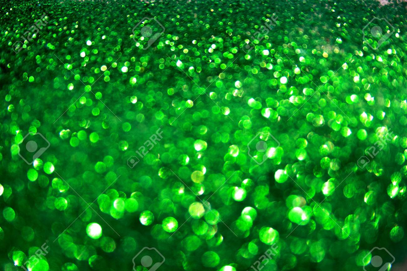 Emerald Green Glitter Blurred Defocused Texture Christmas