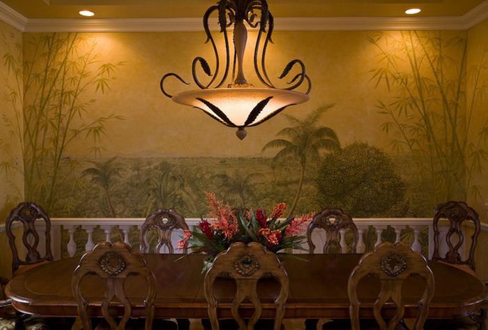 Dining Room Wall Murals Decoration Do It Yourself Mural Stencils