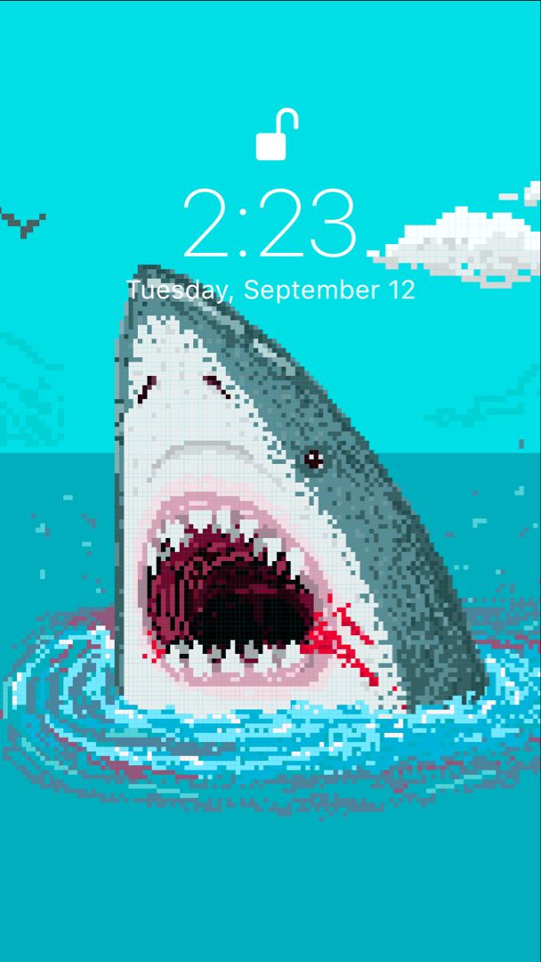 Pixel Shark Wallpaper Vibe App Art Aesthetic
