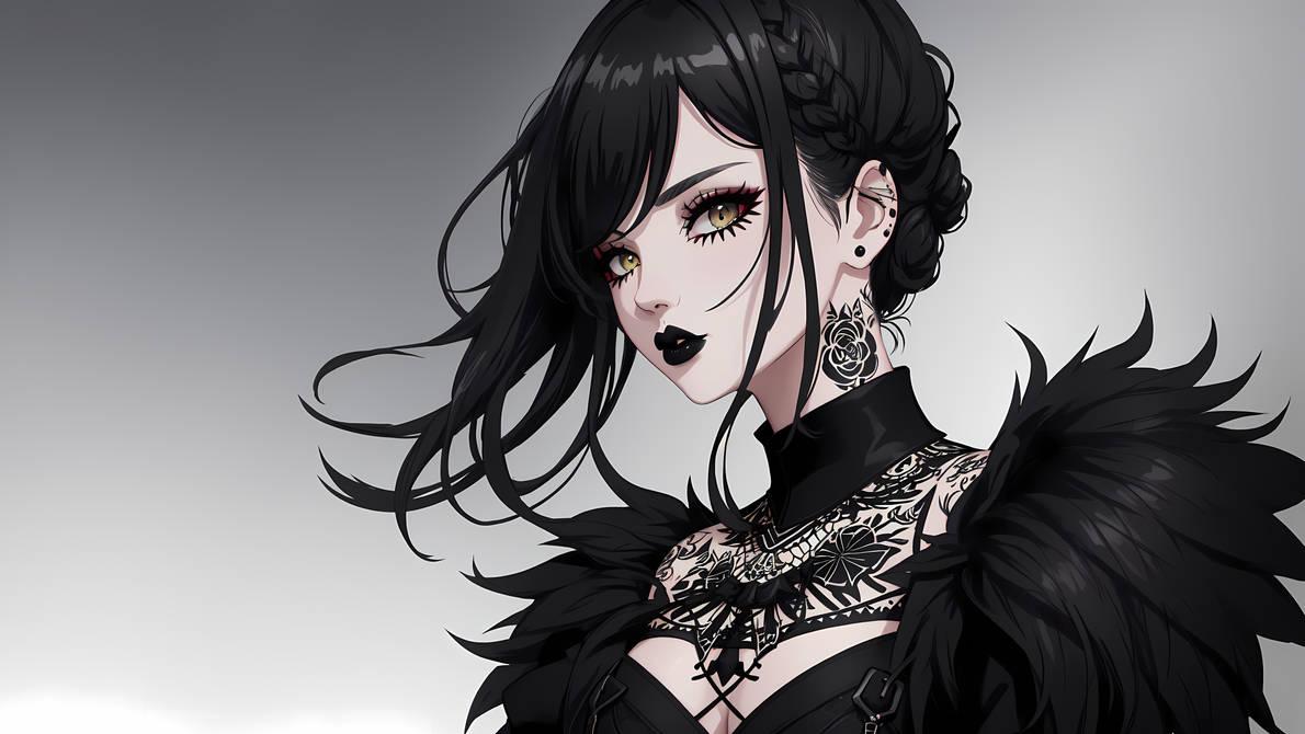 Gothic Anime Girl Goth Harajuku Soft Grunge' Sticker | Spreadshirt-demhanvico.com.vn