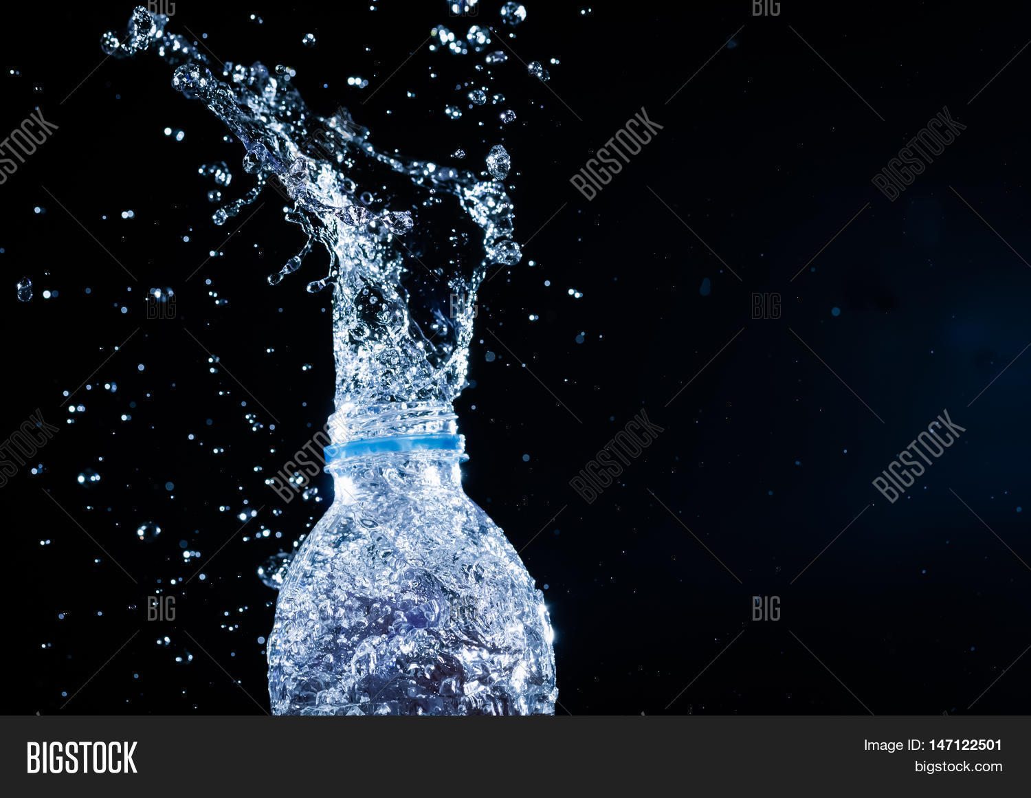 Water Splashes Bottle Image Photo Trial Bigstock
