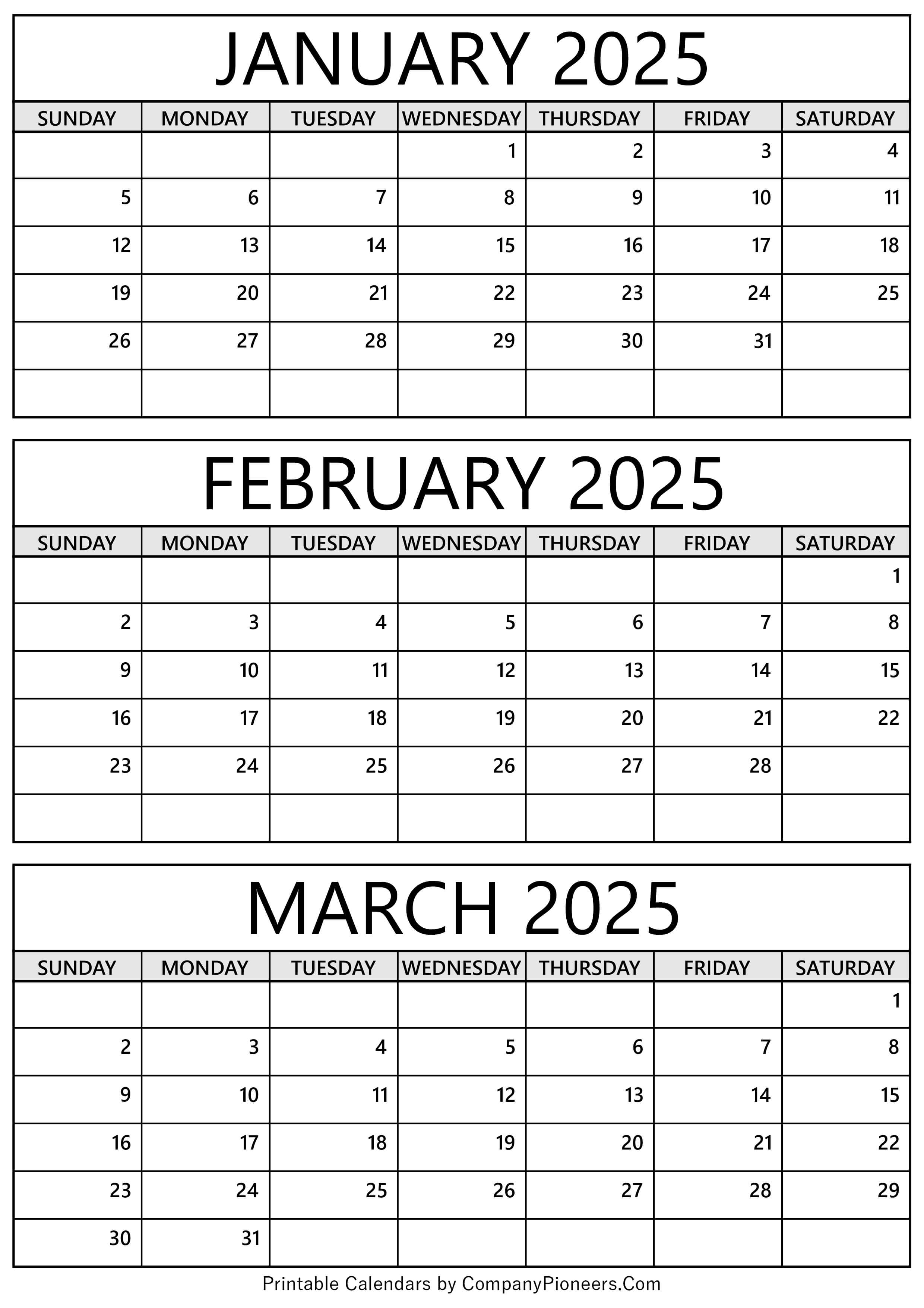 February 2025 Calendar: A clean and printable calendar for February 2025, ideal for planning and scheduling