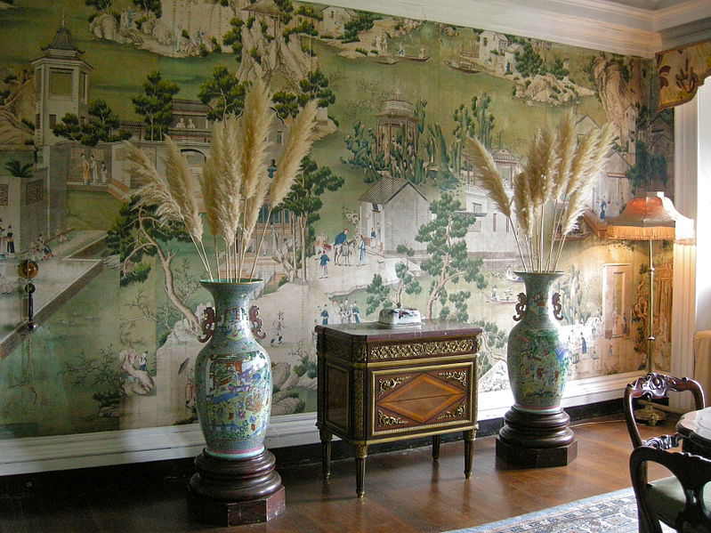 Wall With Chinese Wallpaper Design Home Designs