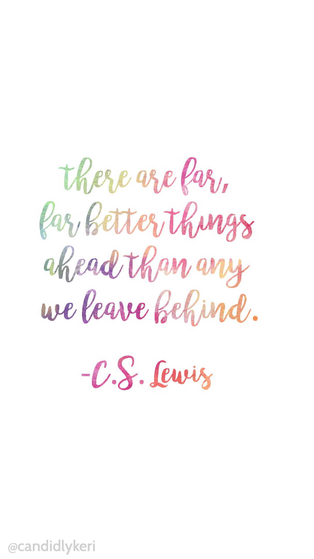 Colorful watercolor quote background CS Lewis and white iphone