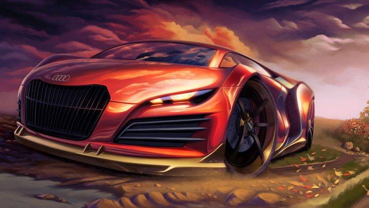 Car Sports Concept Cars Digital Art Painting Audi