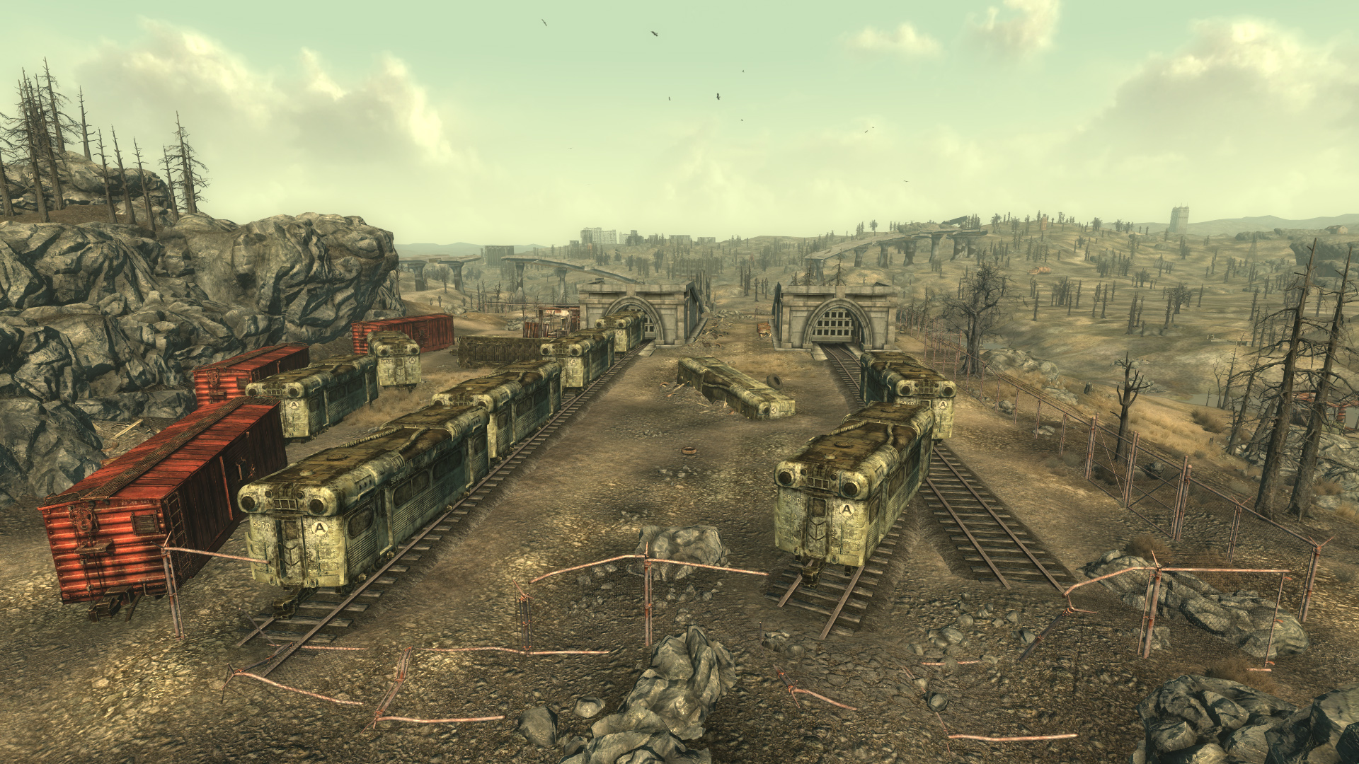 abandoned train yards hd wallpaper for your desktop background or