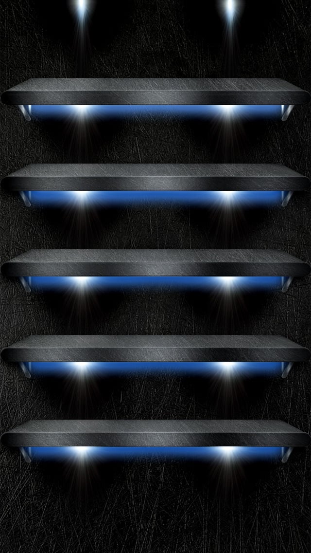  Shelves with Blue Background Lights Wallpaper   Free iPhone Wallpapers