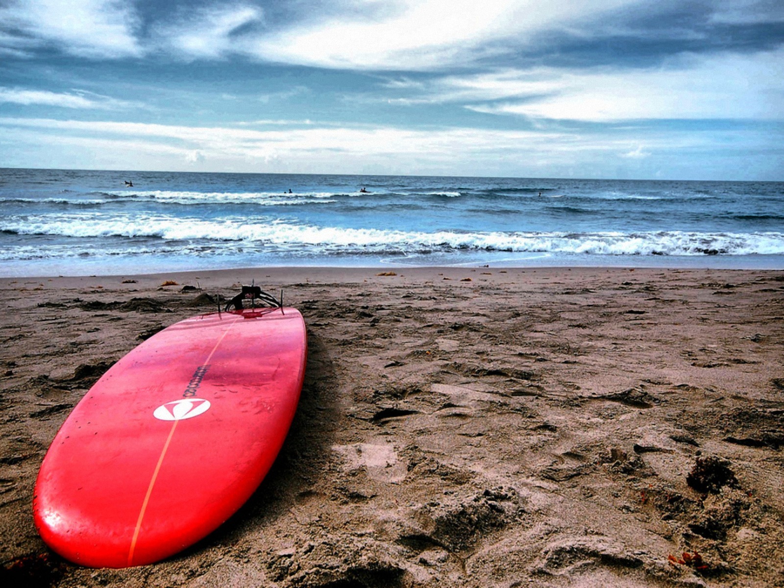 Red Surf Board Wallpaper Stock Photos