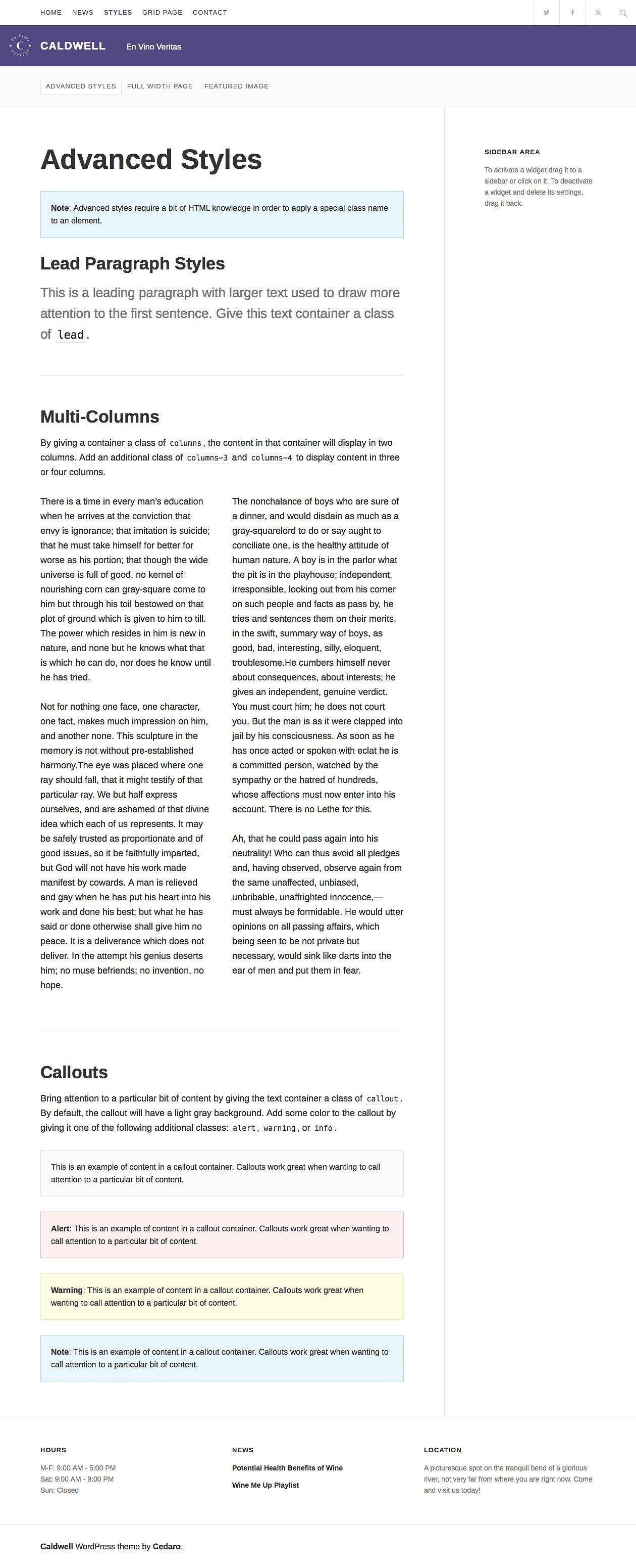 Caldwell Is A Straightforward No Frills Wordpress Theme