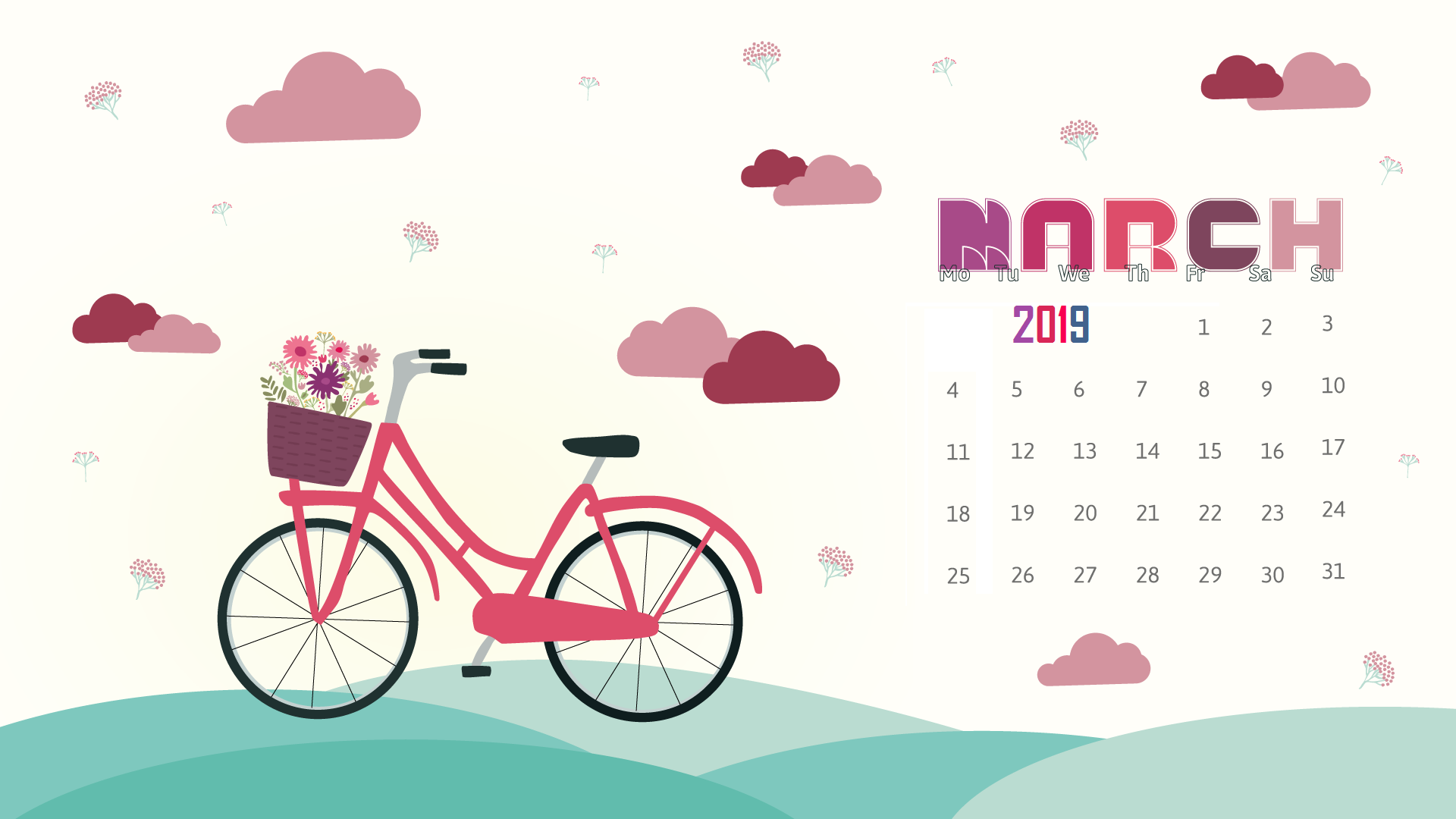 March Desktop Calendar Wallpaper