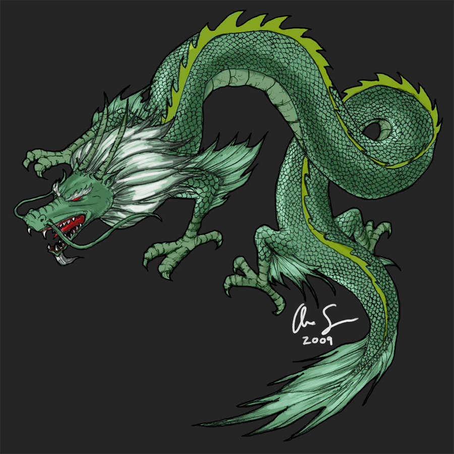 Green Dragon On Cool Wallpaper