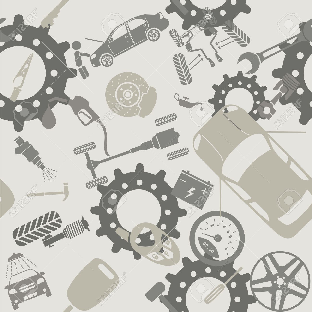 Car Service And Some Types Of Transportation Background Vector