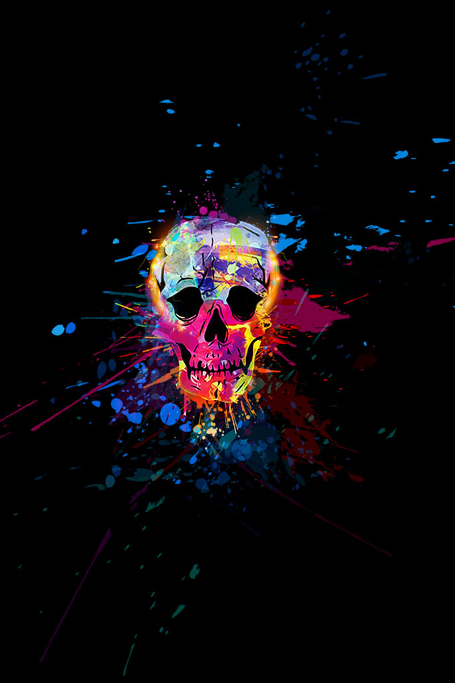 Skull Colorful iPhone 4s Wallpaper iPad