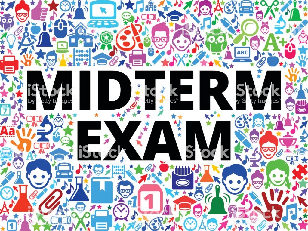Midterm Exam School And Education Vector Icon Background Stock