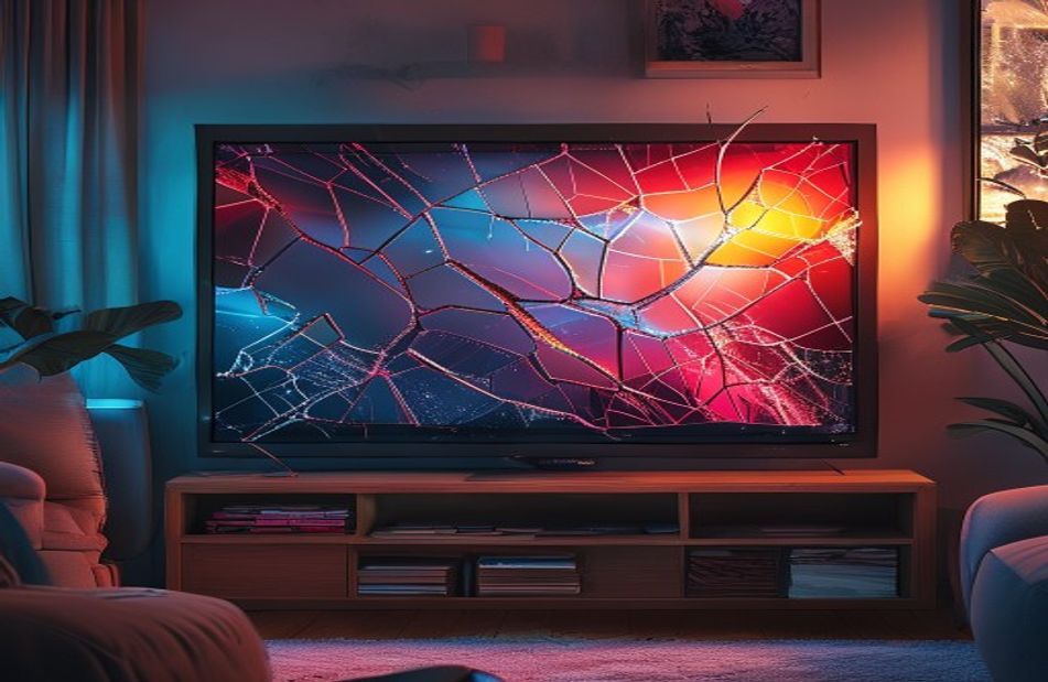 Cracked Tv Screen Prank Wallpaper