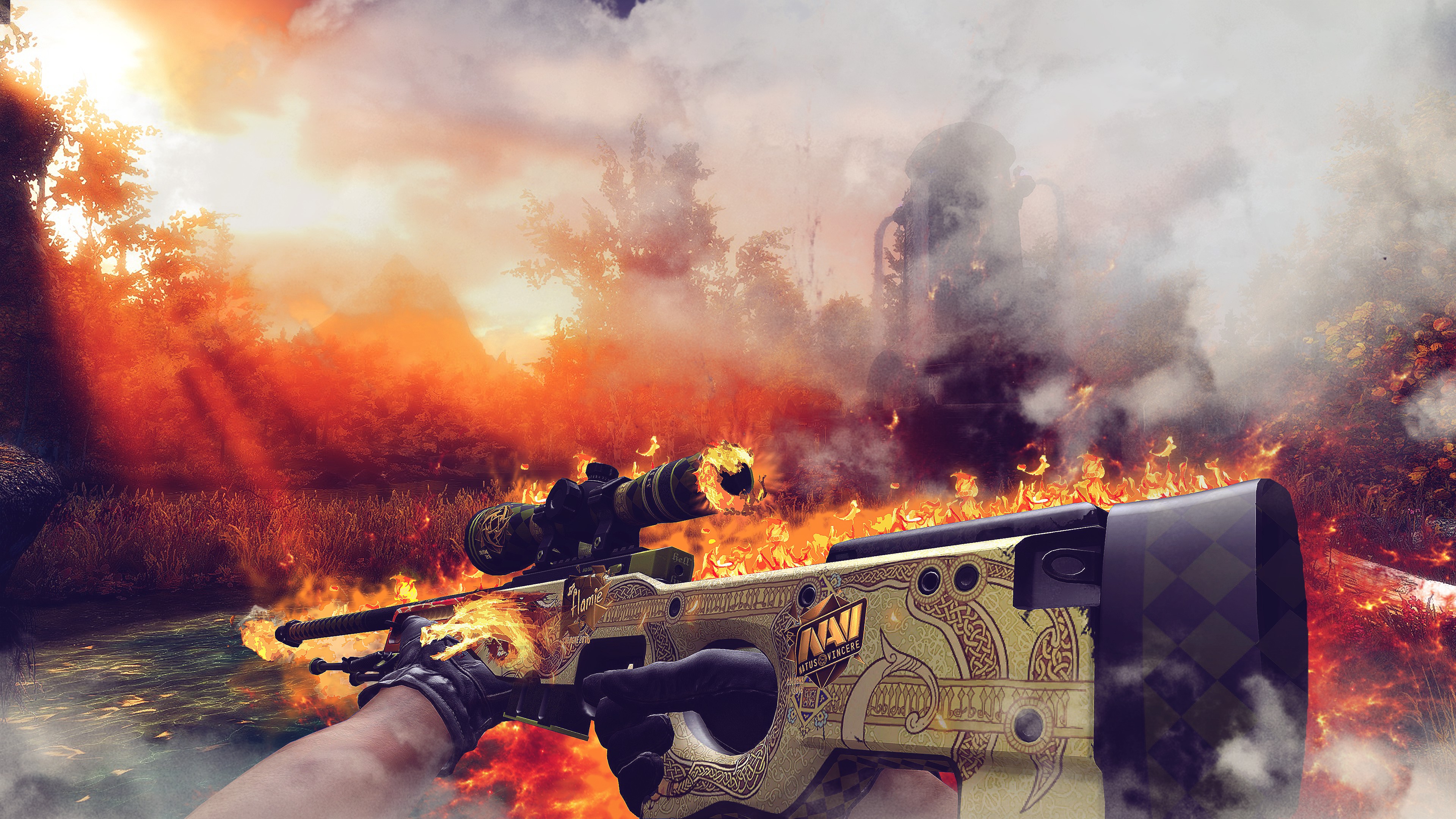 Counter Strike Dragon Lore Weapon 4k HD Games Wallpaper Image