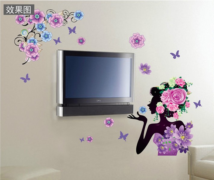 Dimensional Crystal Mirror Wall Stickers Romantic Self Adhesive Paper
