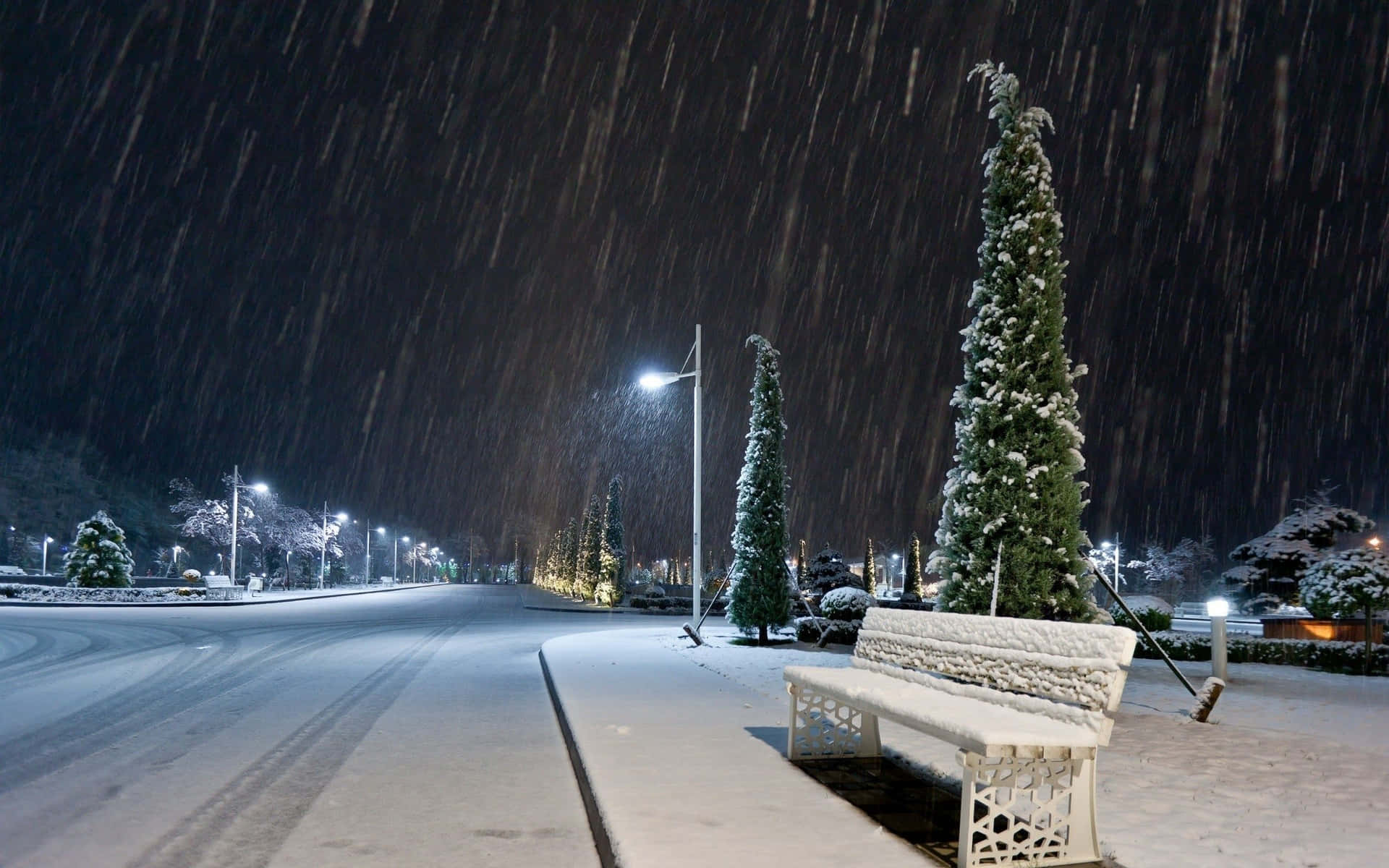Winter Night Desktop Wallpaper