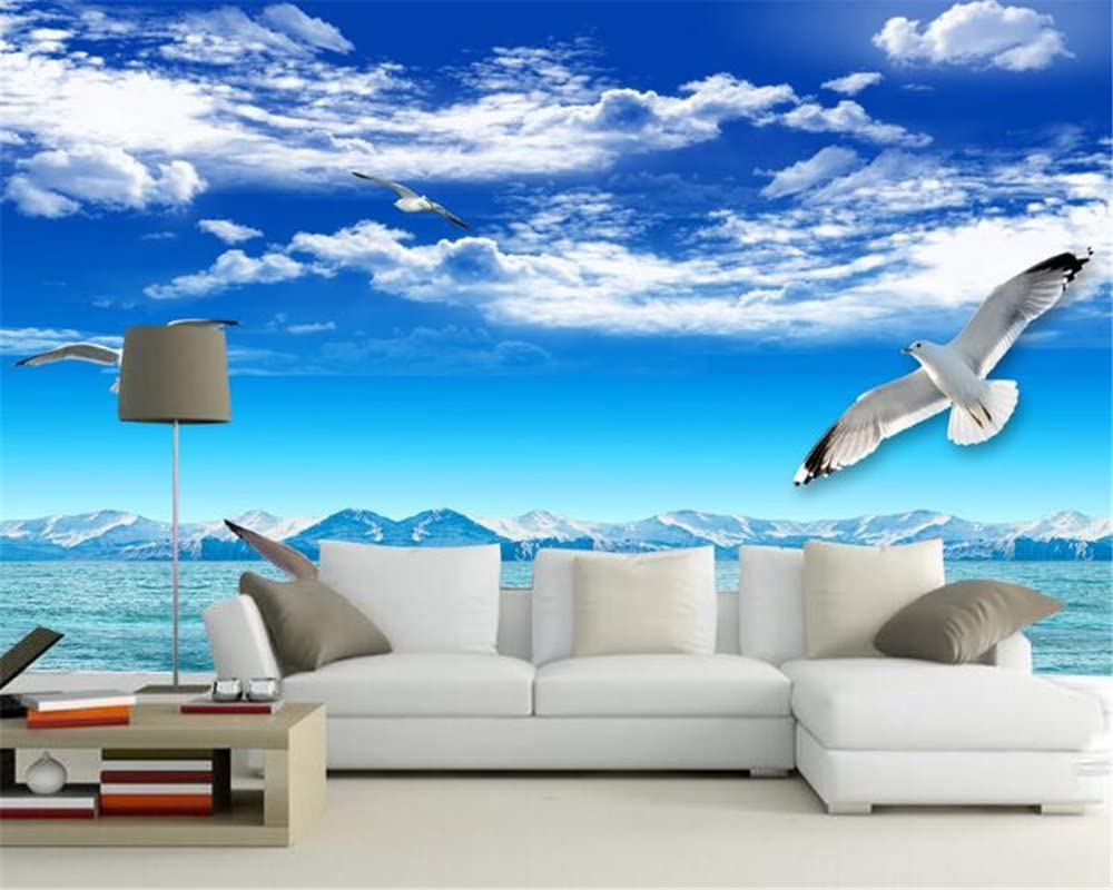 Wapel Customize Any Size Wallpaper Blue Sky White Cloud Snow