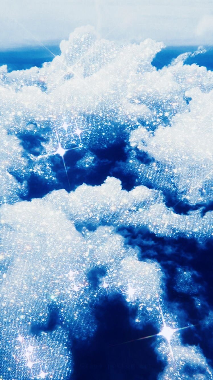 Sparkly Clouds Sparkle Wallpaper iPhone Summer