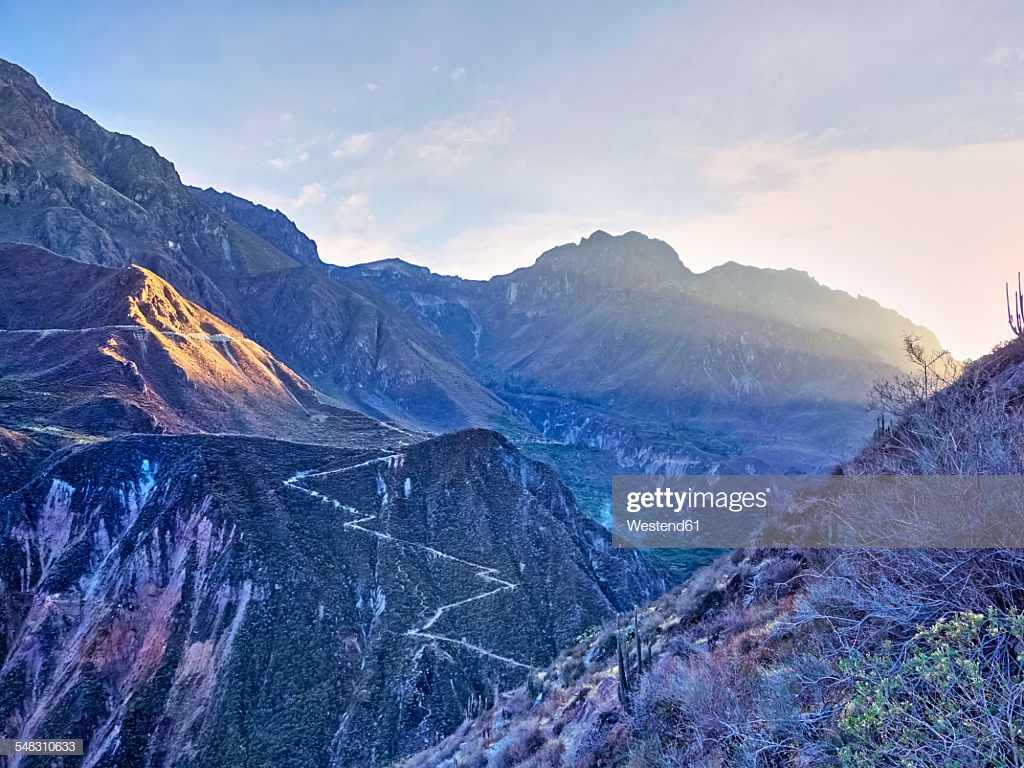 Peru Arequipa Colca Canyon At Twilight Stock Photo Getty Image