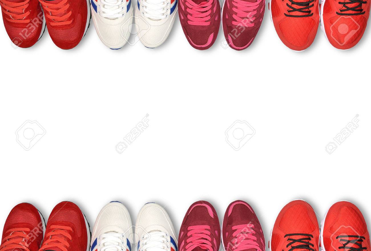 Running Shoe Sneaker Or Trainer On White Background Stock Photo
