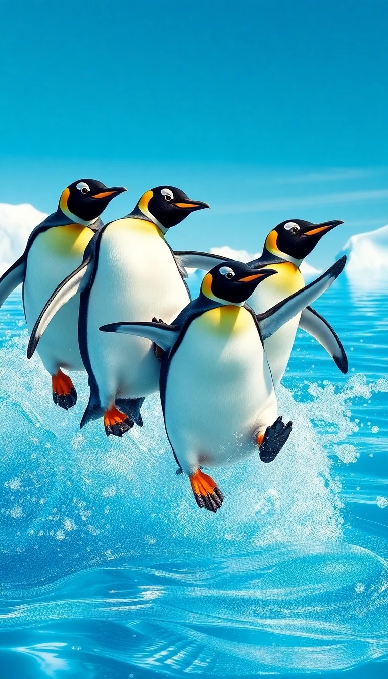 Diving Penguins Wallpaper