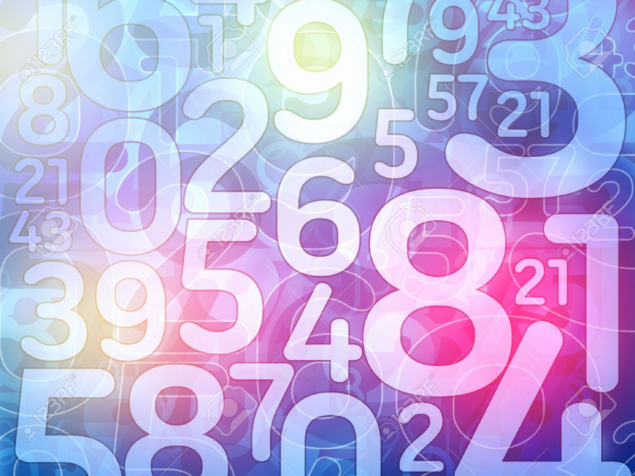 Colorful Random Number Math Background Illustration Stock Photo