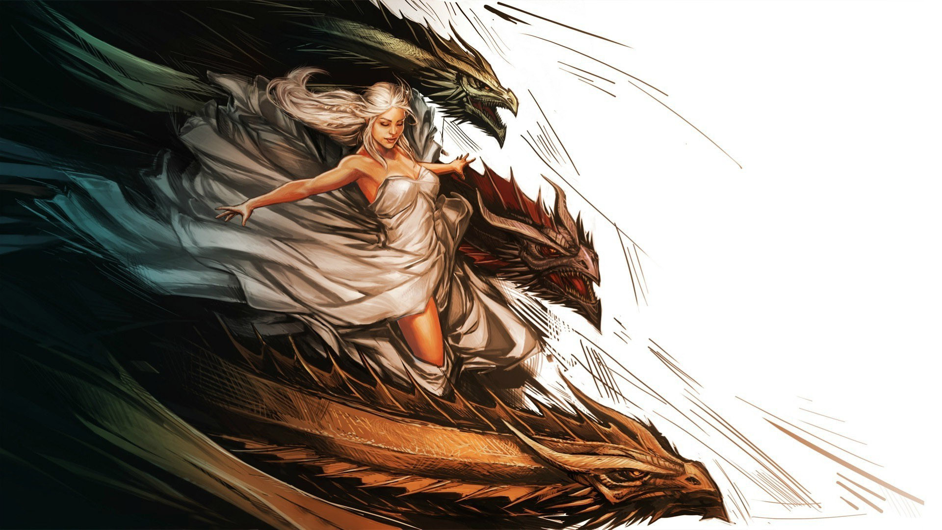 Daenerys Targaryen and her dragons Wallpaper 2294