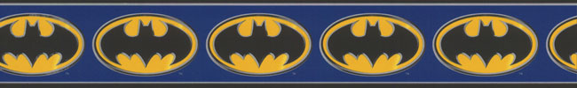 DC Comics Blue Batman Logo Prepased Wall Border Roll