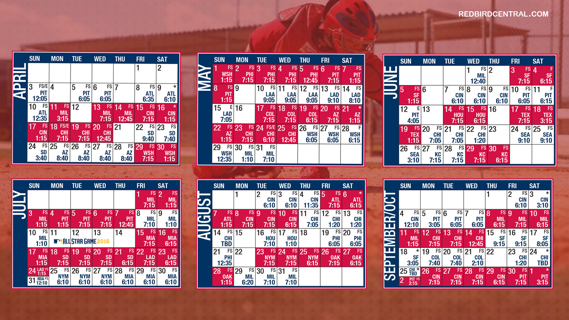 2019 St Louis Cardinals Printable Schedule