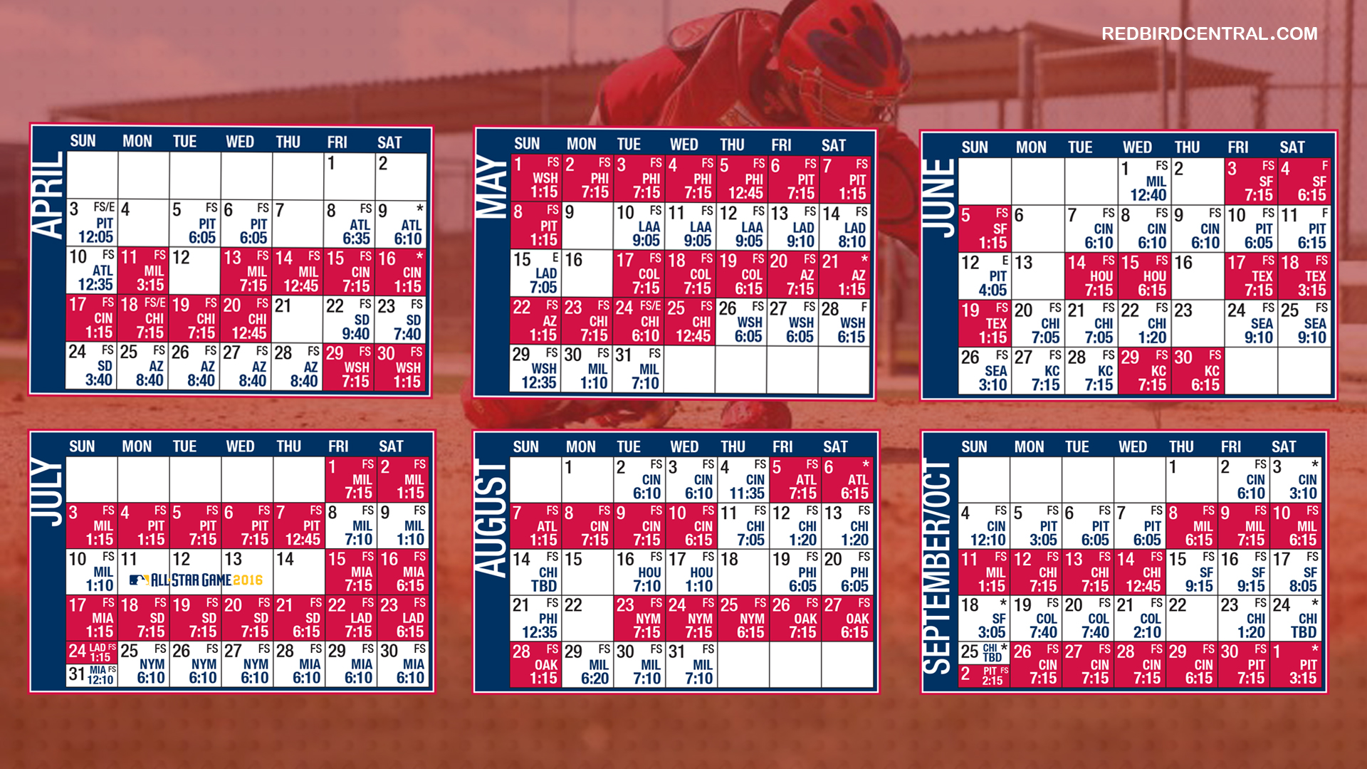 Printable Cardinals Schedule