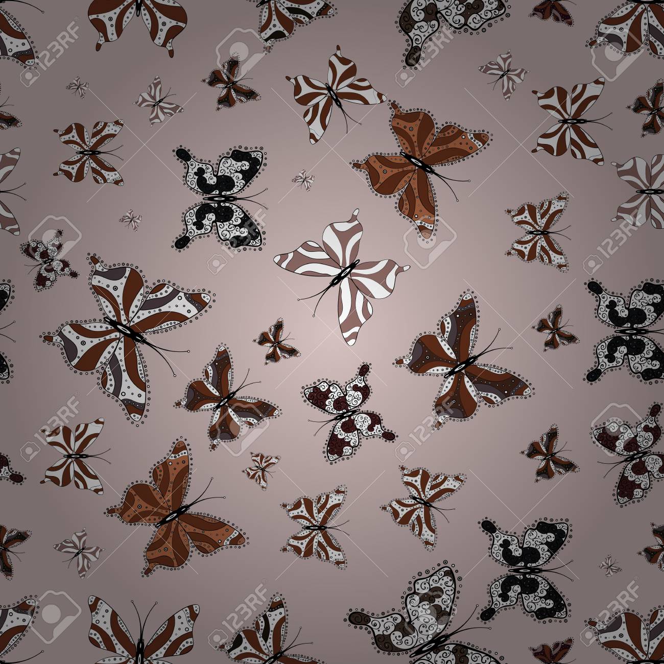 Repeating Insect Fabric Artwork For Wallpaper Spring Butterfly
