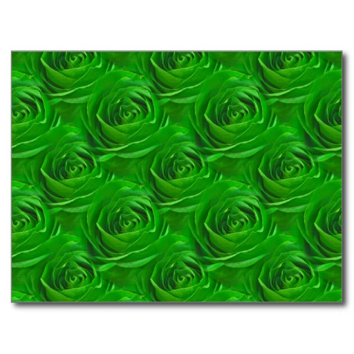 Abstract Emerald Green Rose Wallpaper Pattern Post Card