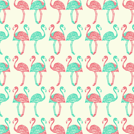 Free download American Flamingos pink green Art Print by The Wallpaper