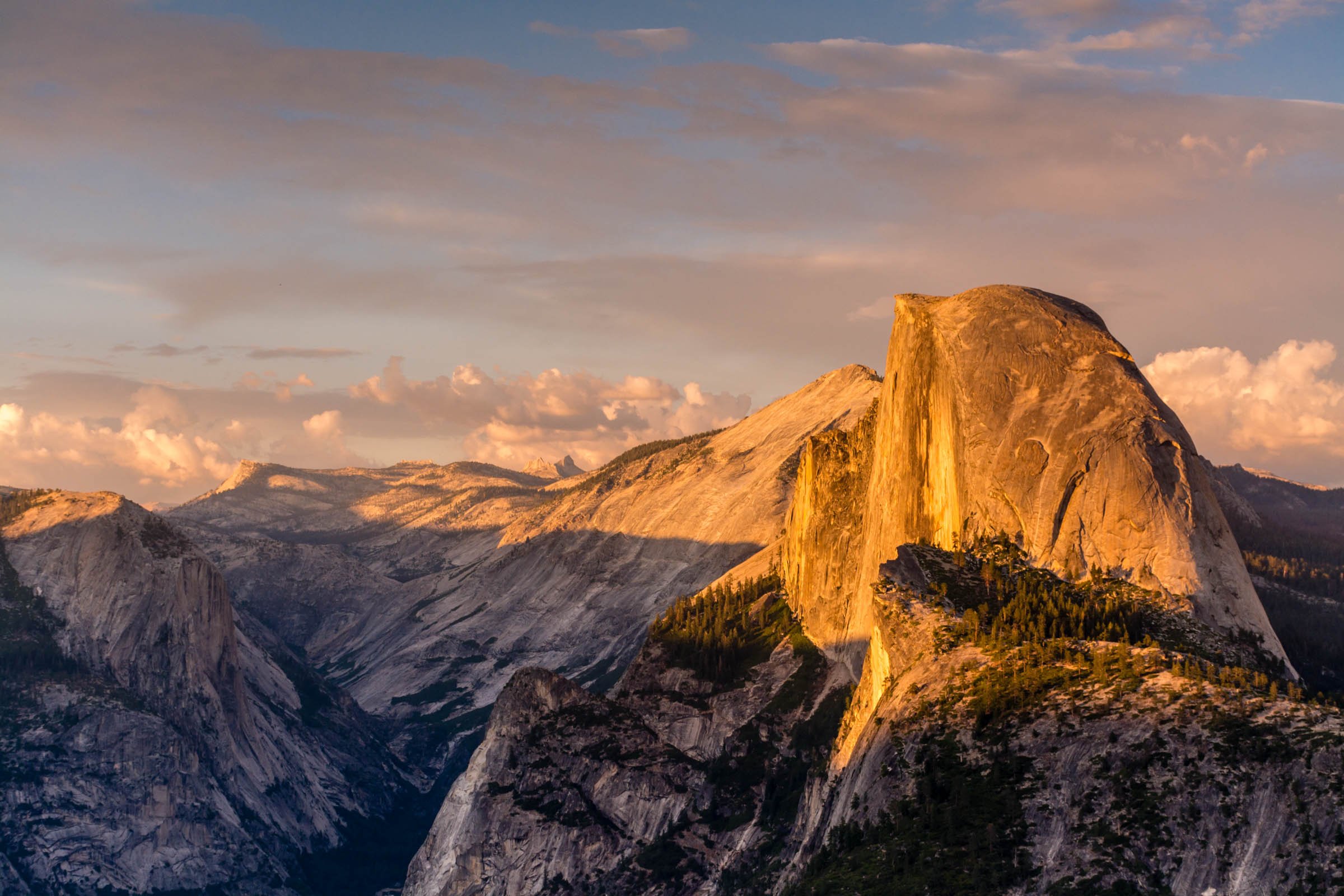 Golden Sunset On Half Dome Yosemite HD Wallpaper