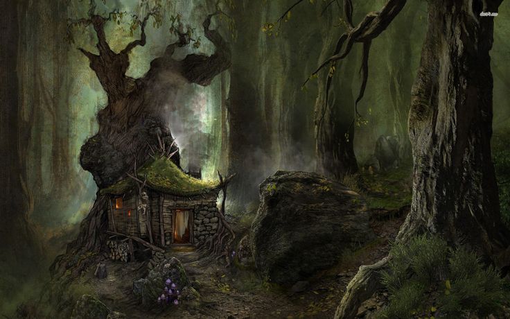 Wallpaper For Pc Small Houses Forest Fantasy