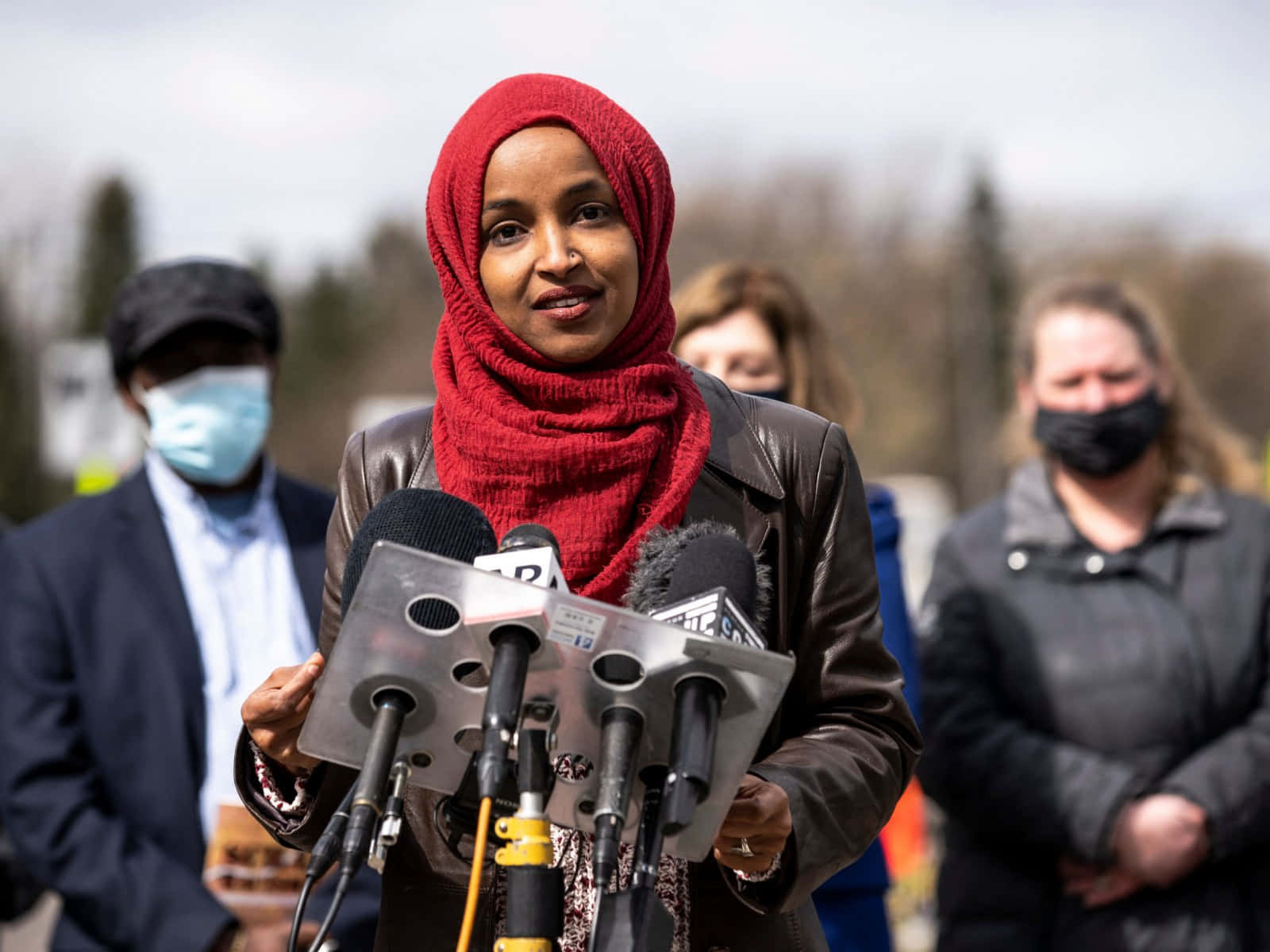Ilhan Omar In A Red Hijab Wallpaper