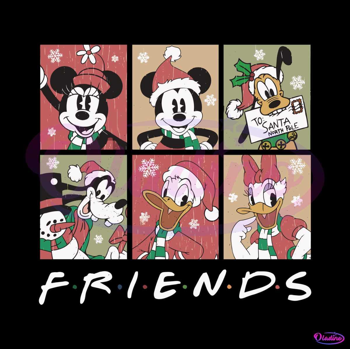Retro Disney Christmas Friends Svg Cutting Digital File