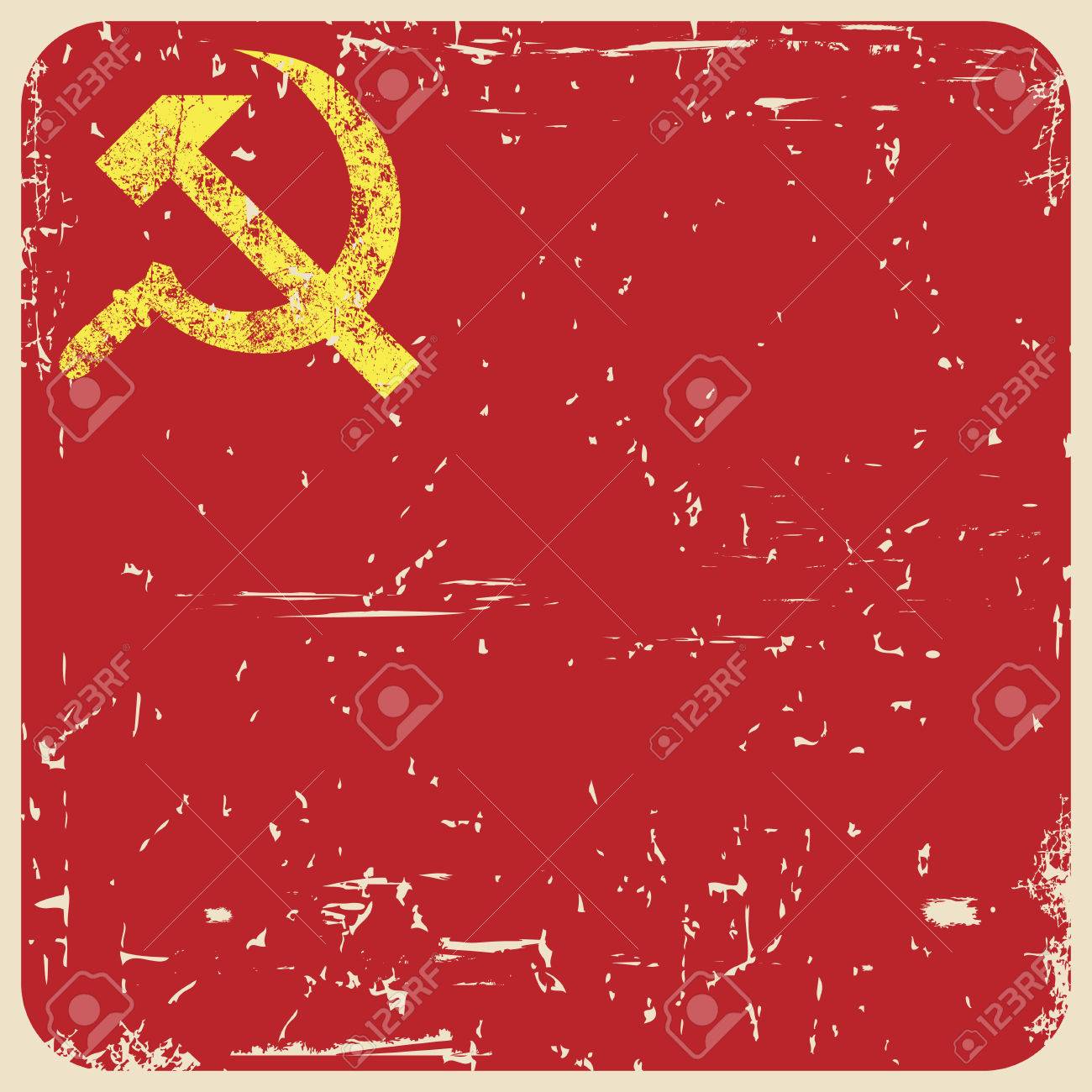 Grunge Soviet Background With Hammer And Sickle Vector