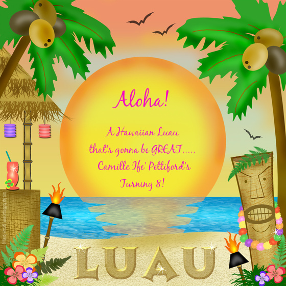 Camille S BirtHDay Luau Online Invitations Cards By Celebrations