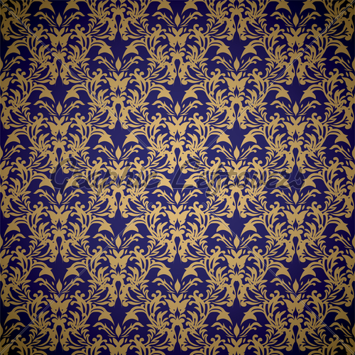 Golden Floral Seamless Background Design With B
